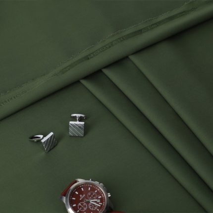H&Y Atal Basil Green - Blended Unstitched Fabric